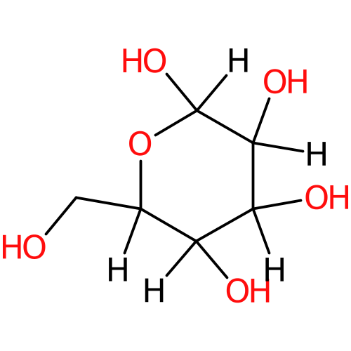 PNG representation of the D-Glucose from the InChI with option by default